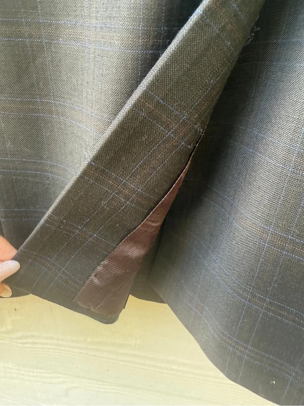 Burberry Subtle Plaid Two-Button Wool Sports Coat Blazer